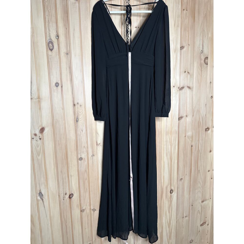 NWT Lulus Love You So Black Long Sleeve Maxi Dress Sz S - Picture 5 of 7